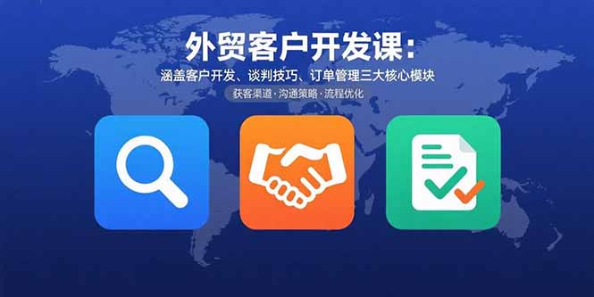 外贸客户开发课：涵盖客户开发、谈判技巧、订单管理三大核心模块-juejinmima