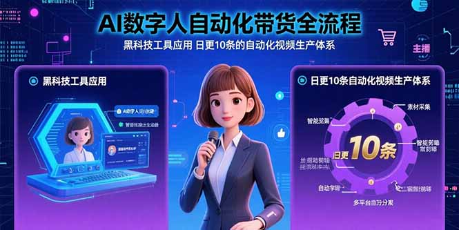 AI数字人自动化带货全流程：黑科技工具应用 日更10条的自动化视频生产体系-juejinmima