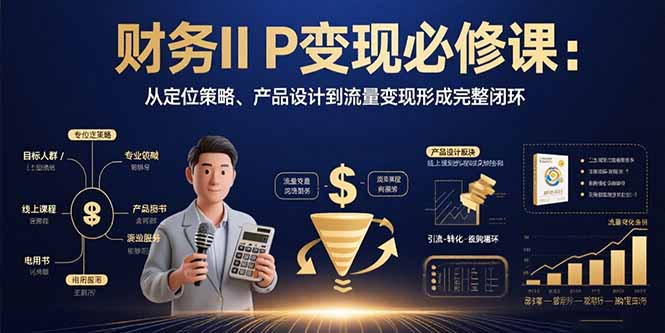 财务IP变现必修课：从定位策略、产品设计到流量变现形成完整闭环-juejinmima