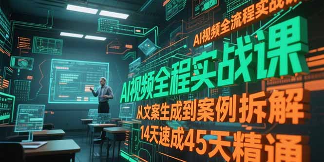 AI视频全流程实战课，从文案生成到案例拆解，14天速成45天精通-juejinmima