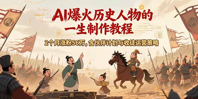 AI历史人物赛道课程，2个月涨粉56万，含伙伴计划与收徒运营策略-juejinmima
