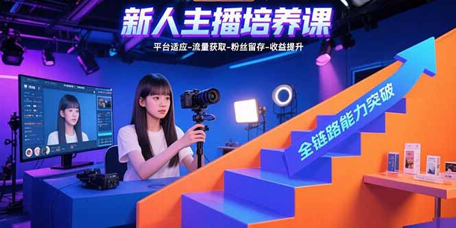 新人主播培养课：平台适应-流量获取-粉丝留存-收益提升 全链路能力突破-juejinmima