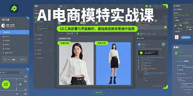 AI电商模特实战课，SD工具部署与界面解析，基础换装换背景操作指南-juejinmima