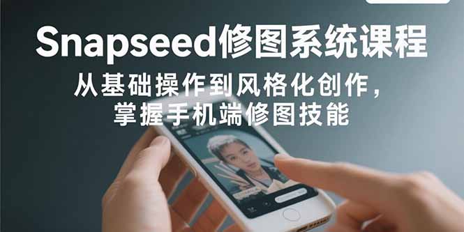 Snapseed修图系统课程：从基础操作到风格化创作，掌握手机端修图技能-juejinmima
