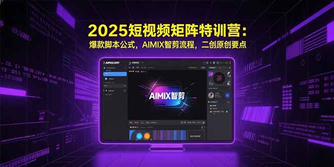 2025短视频矩阵特训营：爆款脚本公式，AIMIX智剪流程，二创原创要点-juejinmima