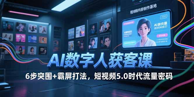 AI数字人获客课，6步突围+霸屏打法，短视频5.0时代流量密码-juejinmima