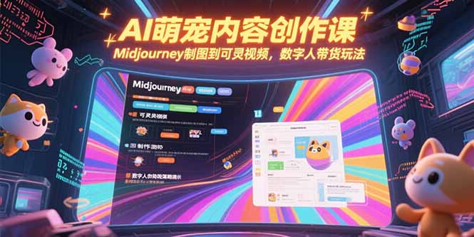 AI萌宠内容创作课，Midjourney制图到可灵视频，数字人带货玩法-juejinmima