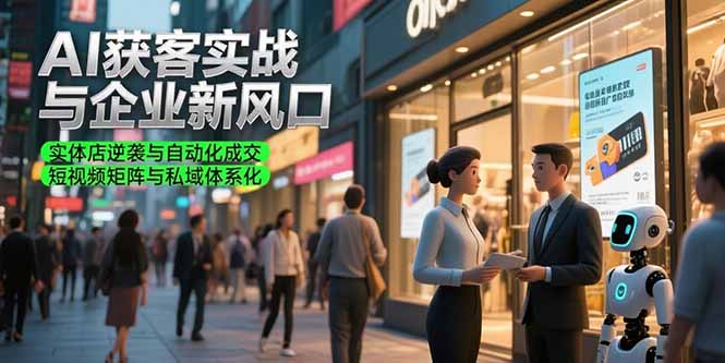 AI获客实战与企业新风口，实体店逆袭与自动化成交 短视频矩阵与私域体系化-juejinmima