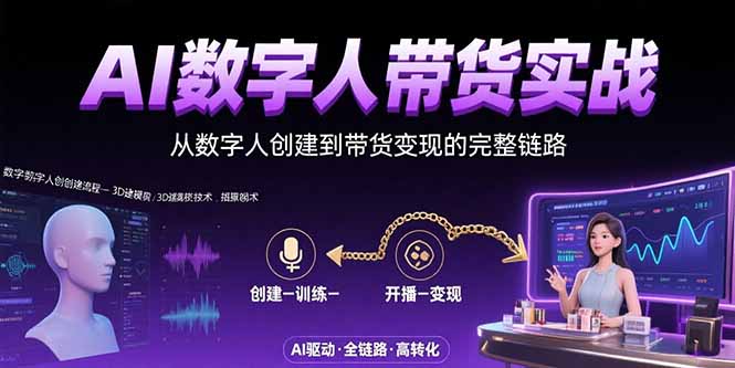 AI数字人+带货实战：从数字人创建到带货变现的完整链路-juejinmima