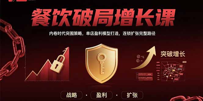 餐饮破局增长课：内卷时代突围策略，单店盈利模型打造，连锁扩张完整路径-juejinmima