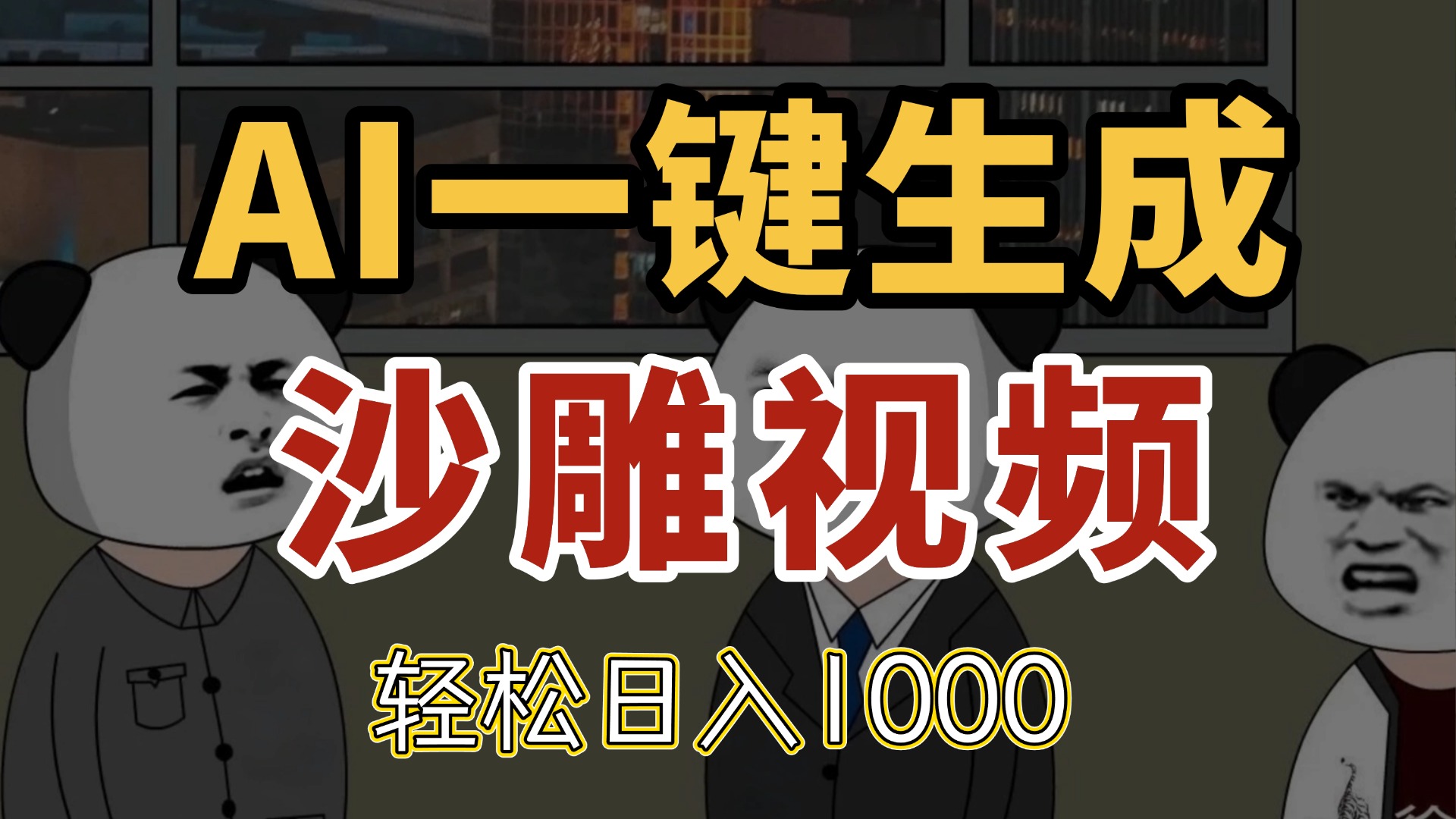 AI一键生成沙雕视频，一条视频千万播放，轻松日入1000-juejinmima