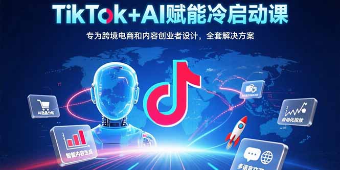 TikTok+AI赋能冷启动课：专为跨境电商和内容创业者设计，全套解决方案-juejinmima