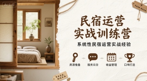 民宿运营实战训练营，系统性民宿运营实战经验-juejinmima