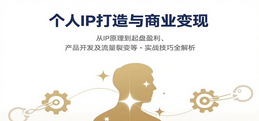 个人IP打造与商业变现，从IP原理到起盘盈利、产品开发及流量裂变等实战技巧全解析-juejinmima