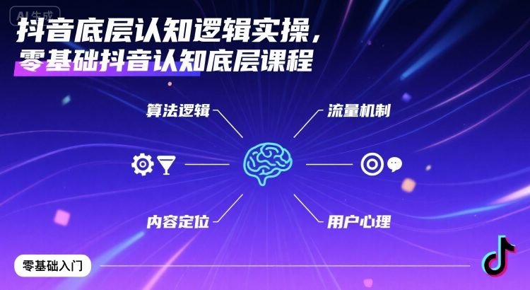 抖音底层认知逻辑实操，零基础抖音认知底层课程-juejinmima