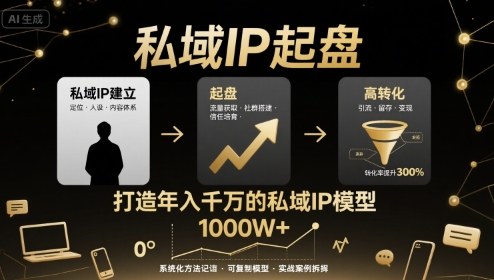 私域IP起盘，私域ip建立、起盘、高转化，打造年入千万的私域ip模型-juejinmima