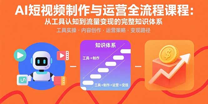 AI短视频制作与运营全流程课程：从工具认知到流量变现的完整知识体系-juejinmima