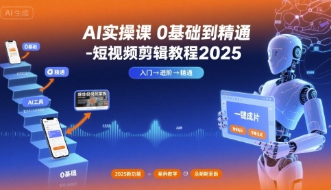 AI实操课0基础到精通-短视频剪辑教程2025-juejinmima