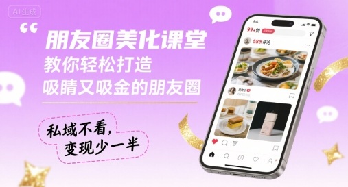 朋友圈美化课堂，教你轻松打造，吸睛又吸金的朋友圈，私域不看，变现少一半-juejinmima