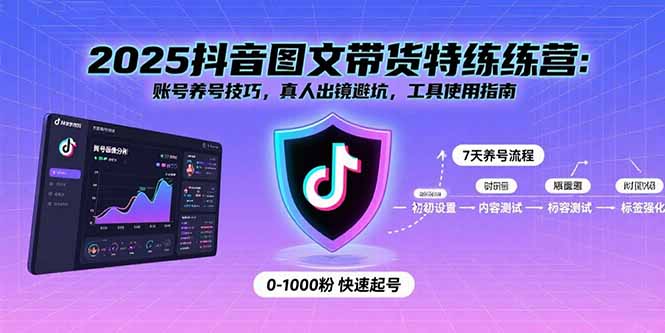 2025抖音图文带货特练营：账号养号技巧，真人出镜避坑，工具使用指南-juejinmima