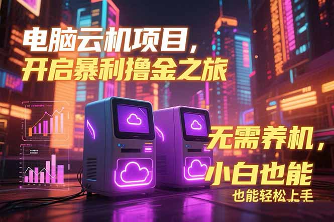 电脑云机项目 暴力撸金玩法，不需要养机 配置没有要求 单机100个窗口一…-juejinmima