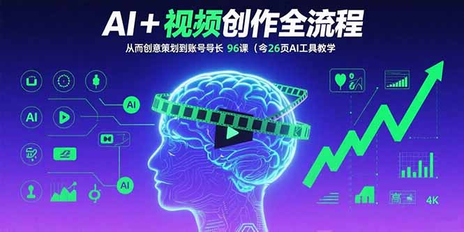AI+短视频创作全流程：从创意策划到账号增长，96节课(含26项AI工具教学-juejinmima