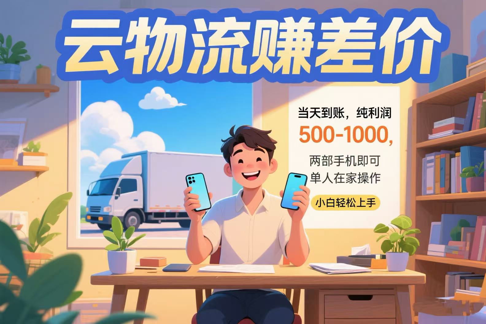 云物流赚差价 当天到账纯利润500-1000 两部手机即可 可单人在家操作 小…-juejinmima