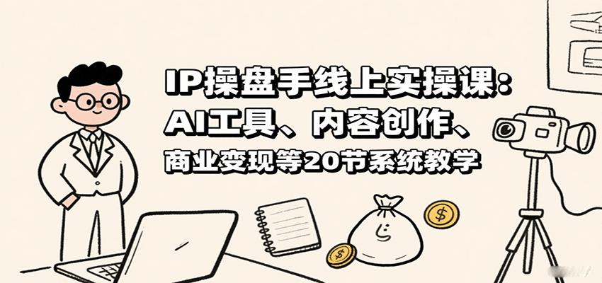 IP操盘手线上实操课：AI工具、内容创作、商业变现等20节系统教学-juejinmima