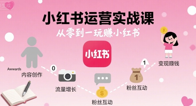 小红书运营实战课，从零到一玩賺小红书-juejinmima