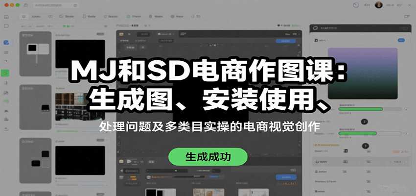 MJ和SD电商作图课：生成图、安装使用、处理问题及多类目实操的电商视觉创作-juejinmima