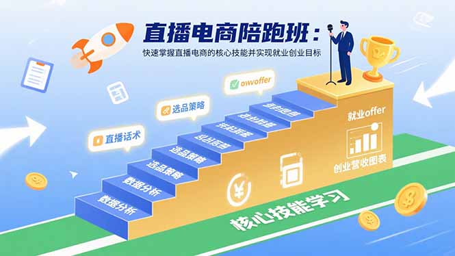 直播电商陪跑班：快速掌握直播电商的核心技能并实现就业/创业目标-juejinmima