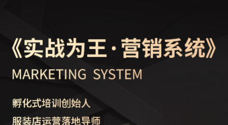 老杨·服装老板必修课《实战为王-营销系统》实现业绩被动式增长-juejinmima