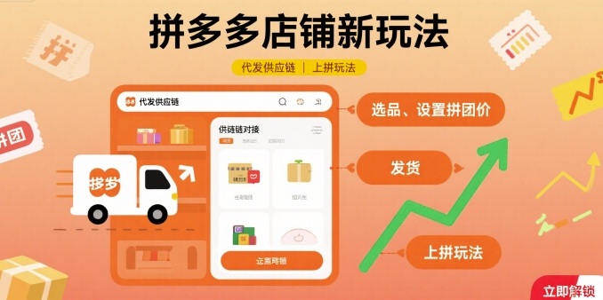 拼多多店铺新玩法，代发供应链上拼玩法-juejinmima