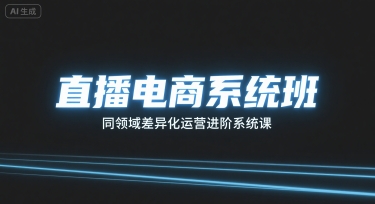 直播电商系统班，同领域差异化运营进阶系统课-juejinmima