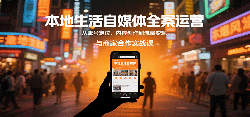 本地生活自媒体全案运营，从账号定位、内容创作到流量变现与商家合作实战课-juejinmima