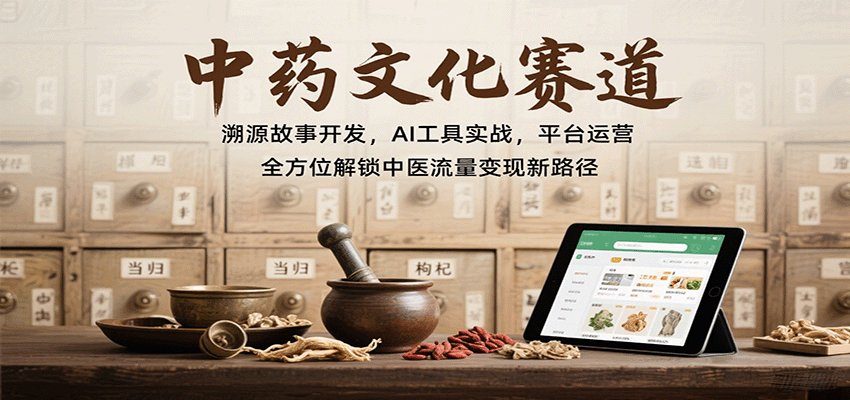 中药文化赛道：溯源故事开发，AI工具实战，平台运营，全方位解锁中医流量变现新路径-juejinmima