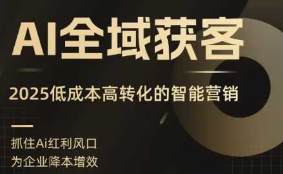 AI全域获客实训营，2025低成本高转化的智能营销，精准找客，高效营销-juejinmima