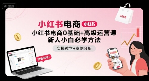 小红书电商0基础+高级运营课，新人小白必学方法，实操教学+案例分析-juejinmima