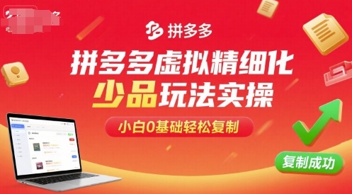 拼多多虚拟精细化少品玩法实操，小白0基础轻松复制-juejinmima