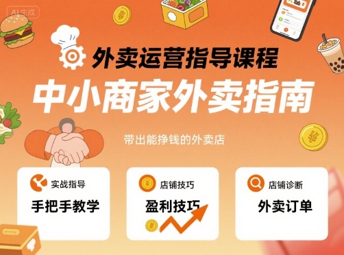 外卖运营指导课程，中小商家外卖指南，手把手带出能挣钱的外卖店-juejinmima