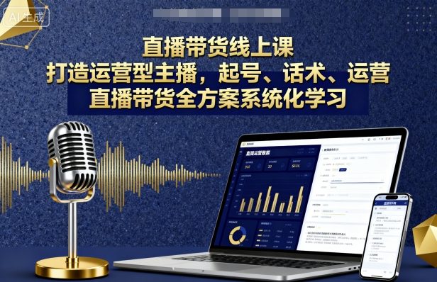 直播带货线上课，打造运营型主播，起号、话术、运营，直播带货全方案系统化学习-juejinmima