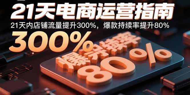 21天电商运营指南：21天内店铺流量提升300%，爆款持续率提升80%-juejinmima