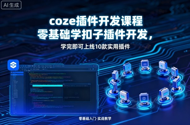 coze插件开发课程，零基础学扣子插件开发，学完即可上线10款实用插件-juejinmima