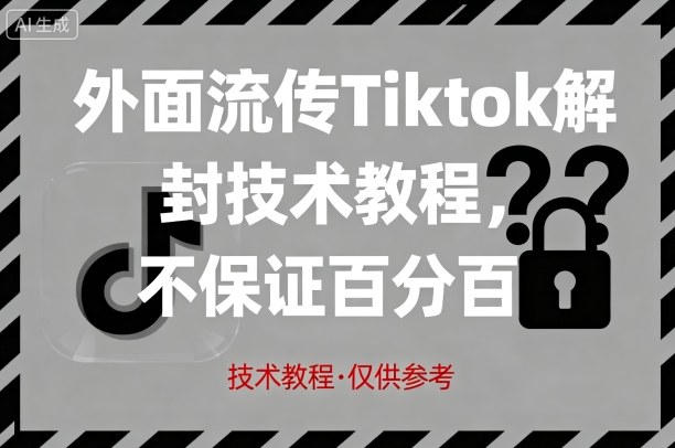 外面流传Tiktok解封技术教程，不保证百分百，具体自测-juejinmima