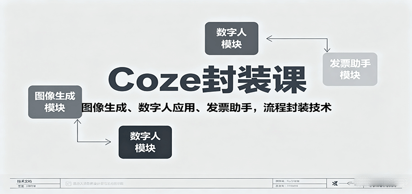 Coze封装课，图像生成、数字人应用、发票助手，流程封装技术-juejinmima