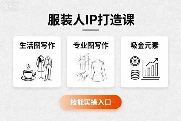服装人IP打造课，文案创富+生活圈写作+专业圈写作+服装人专属+吸金元素+技能实操-juejinmima