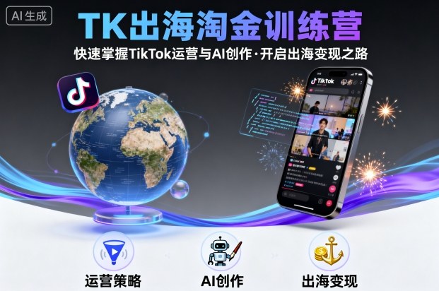 TK出海淘金训练营，助你快速掌握TikTok运营与AI创作，开启出海变现之路-juejinmima