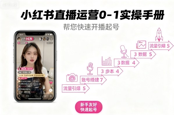 小红书直播运营0-1实操手册，帮您快速开播起号-juejinmima