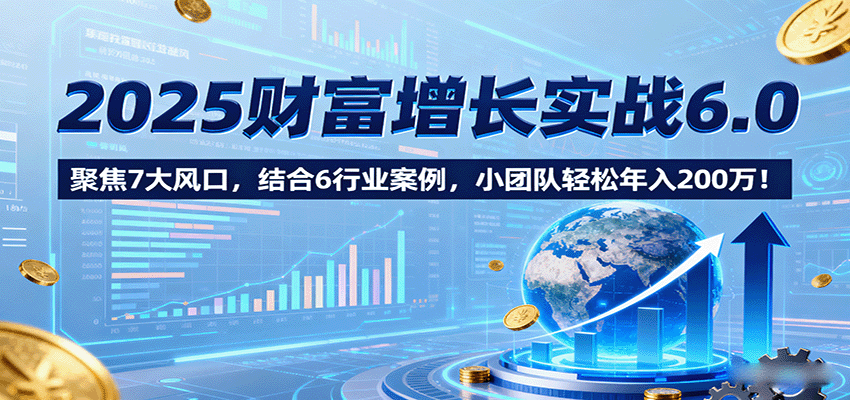 2025财富增长实战6.0，聚焦7大风口，结合6行业案例，小团队轻松年入200万！-juejinmima