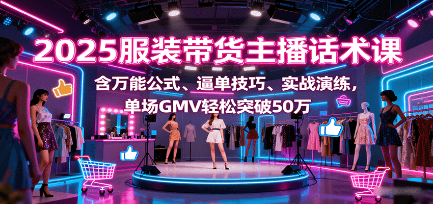 2025服装带货主播话术课，含万能公式、逼单技巧、实战演练，单场GMV轻松突破50万-juejinmima